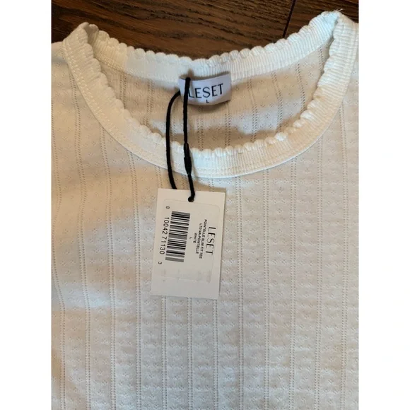 Leset Pointelle Slim Fit Tee - Picture 3 of 4